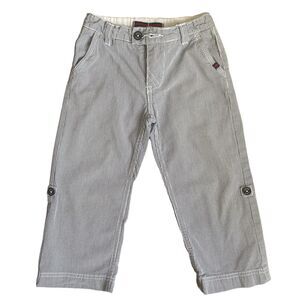 Jacadi Pants Kids 3T /88cm Striped Roll Tab Straight Leg Adjusted Waist